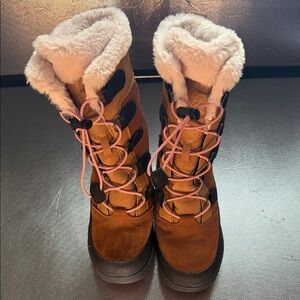 Cozy Brown Winter Boots with Faux Fur